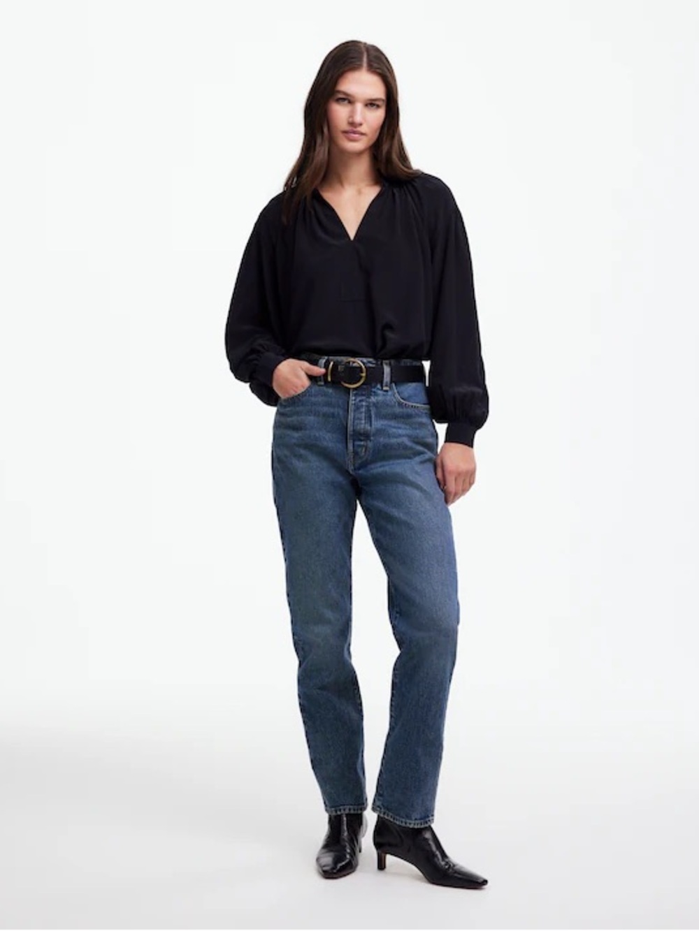 Madewell The '90s Straight Crop Jean in Concho Wash Size 31